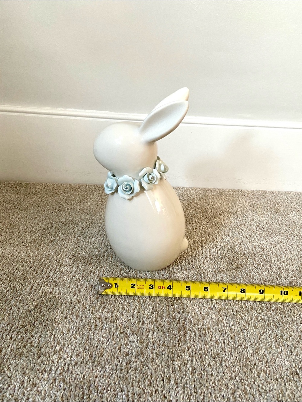 NWT Cupcakes and Cashmere Easter Bunny Figurine with Rose Collar Blue - Picture 14 of 15